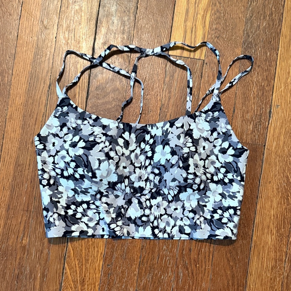 Floral Women's Top in Gray and Black